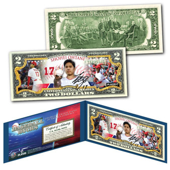 Baseball Bucks - Shohei Ohtani Pitching Colorized $2 Bill