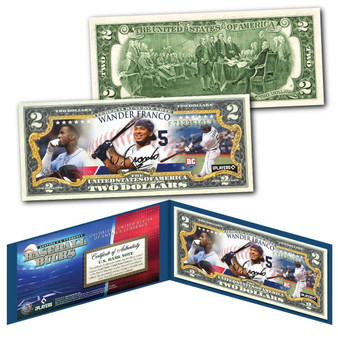Baseball Bucks - Wander Franco Tampa Bay Devil Rays Colorized $2 Bill