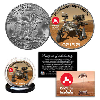 MARS 2020 PERSEVERANCE ROVER LANDING NASA Space IKE Eisenhower $1 Coin