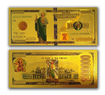 Set of 2 Jesus Gold Novelty $1 Million Bills - Shepherd