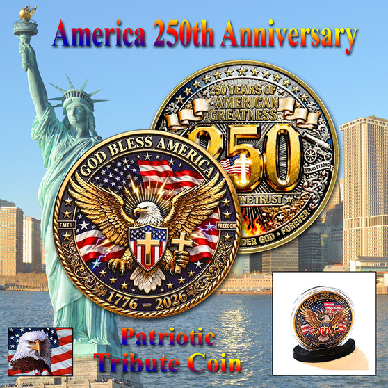 America 250 1 Oz. Tribute Coin - Eagle Emblem & 250 Years Greatness