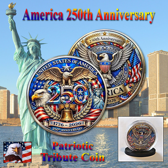 America 250 1 Oz. Tribute Coin - Gold Eagle 250 & Silver Eagle Emblem