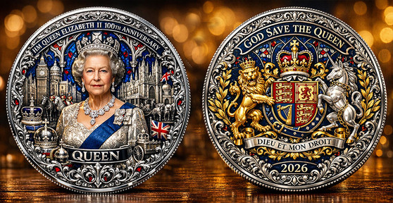 Queen Elizabeth II God Save The Queen Silver Plated 1 Oz. Tribute Coin