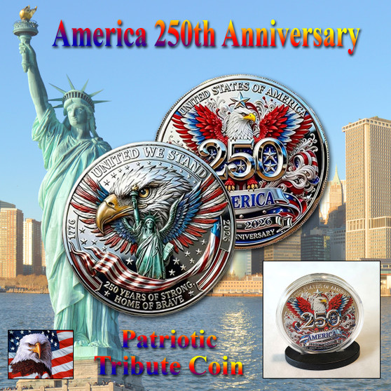 America 250 1 Oz. Tribute Coin - Double Eagle and Lady Liberty