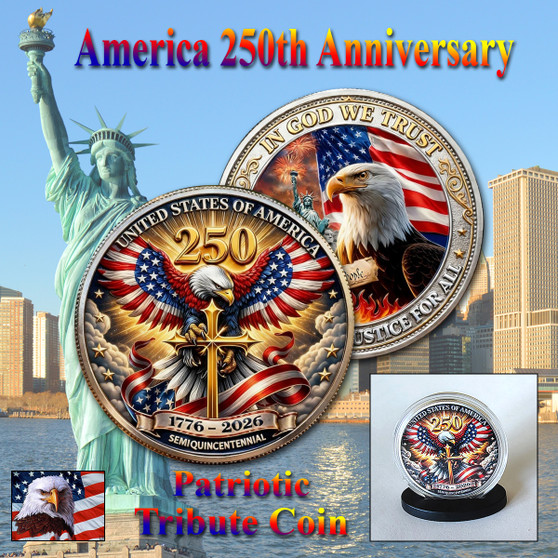 America 250 1 Oz. Tribute Coin - Patriotic Eagle & Sword