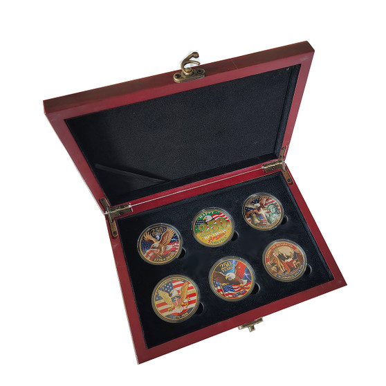 America 250 Patriotic Tribute 6 Coin Set in USA 250 Case