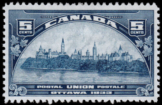 Canada 1933 "Ottawa Parliament" 5 Cent Stamp #202 MNH