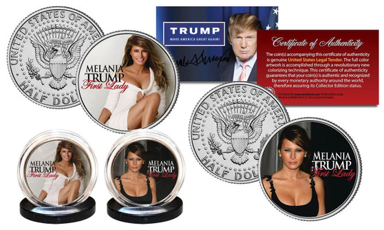 Melania Trump First Lady JFK Half Dollar 2 Coin Set