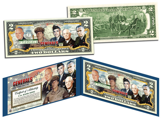 5-Star Generals Colorized Commemorative $2 Bill