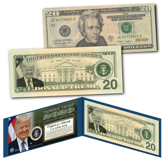 Donald Trump 2020 45th President of the United States Genuine $20 Bill Limited Edition of 2020