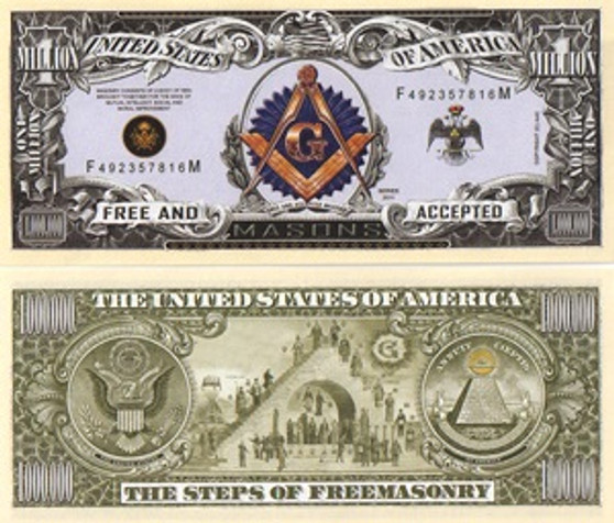 "Free Masons" Million Dollar Bills