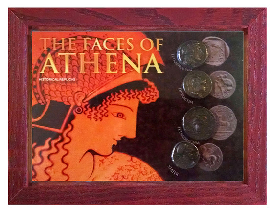 The Faces of Athena 4 Coin Set of Historical Replicas in 5" x 7" Frame