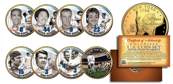 NY Yankees Legends 8 Coin Set