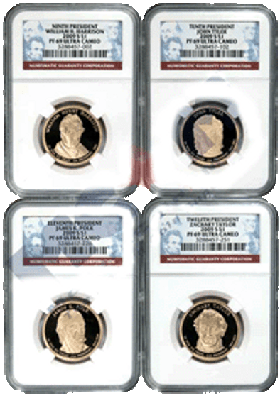 2009 NGC PF69 Presidential Dollar 4 Coin Proof Set