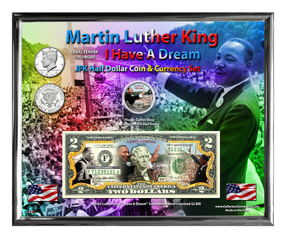 Martin Luther King I Have a Dream Colorized Coin & Currency Set in 8" x 10" Frame