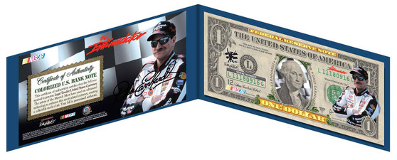 Dale Earnhardt Sr. NASCAR Colorized $1 Bill
