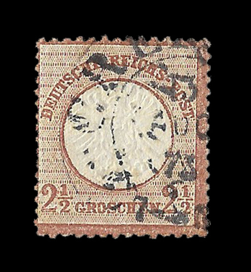 1872 #21 Large Shield 2 1/2 Groschen Cancelled