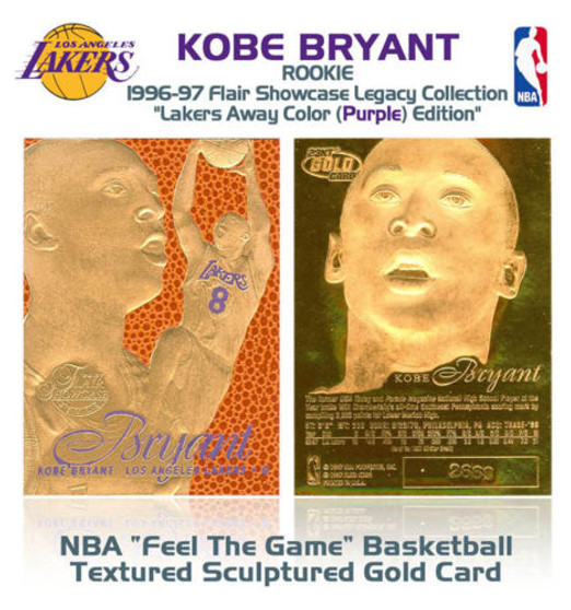 Kobe Bryant Flair Showcase Purple 1996 23K Gold Sculptured Card