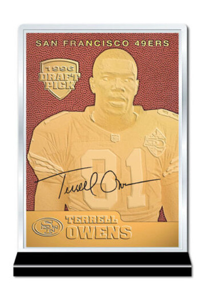 Terrell Owens Rookie Feel The Game  23K Gold Sculptured Ca