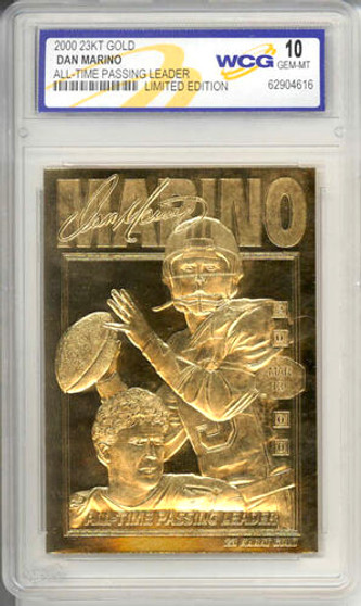 Dan Marino 2000 23K Gold Sculptured Card Graded Gem Mint 10