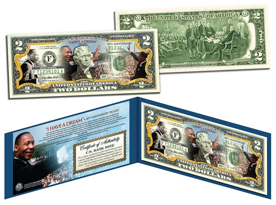 Martin Luther King Commemorative Colorized $2 Bill