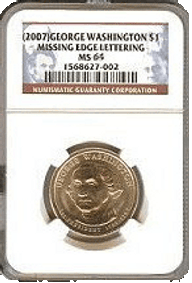 Washington "Missing Edge" Error Coin MS64