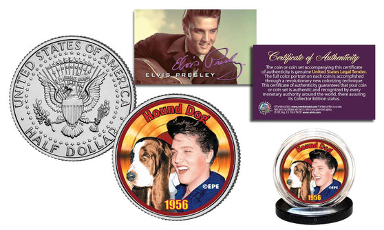 Elvis Presley Hound Dog Colorized JFK Half Dollar