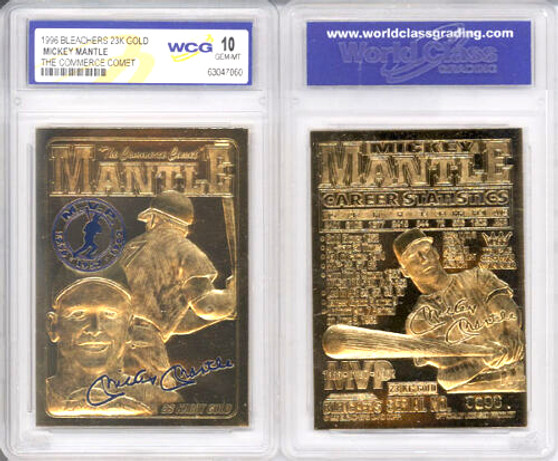 Mickey Mantle Commerce Comet 1996 23K Gold Sculptured Card Graded Gem Mint 10