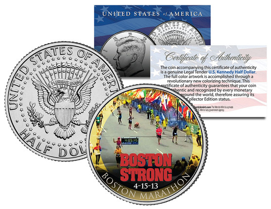 Boston Strong Colorized JFK Half Dollar