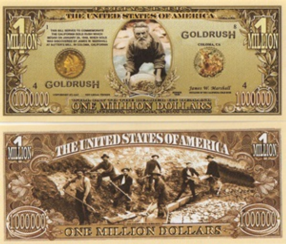 Set of 20 Gold Rush Million Dollar Bills