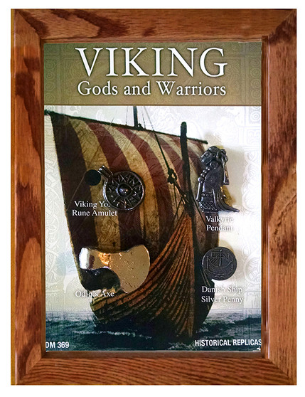 Viking Gods And Warriors Historical Replica 4 Piece Set in 5" x 7" Frame