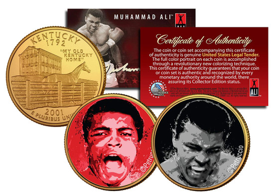 Muhammad Ali 2 Coin Set Petruccio Art Liston Fight