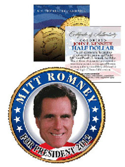 Mitt Romney for President 2012 JFK Half Dollar