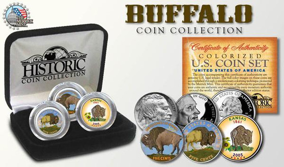The Buffalo Design Historic 3 Coin State Quarter and Nickel Collection