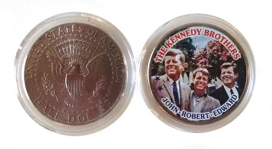 The Kennedy Brothers Colorized JFK Half Dollar