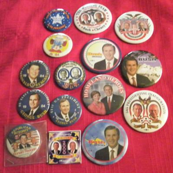 Set of 15 Bush-Clinton Era Political Pinbacks