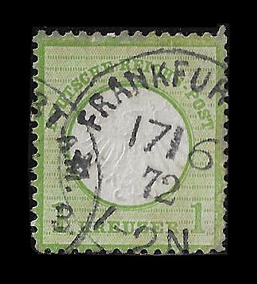 1872 #7 Small Shield 1 Kreuzer Cancelled