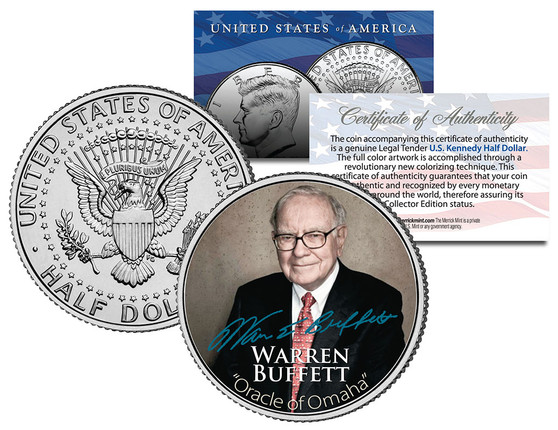 Warren Buffet Colorized JFK Half Dollar
