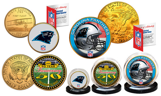 50th Anniversary Super Bowl Carolina 3 Coin Set