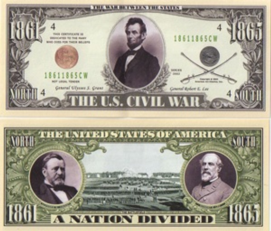 Set of 20 Civil War Novelty Bills