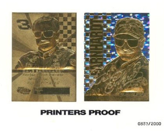 Dale Earnhardt Sr. Stars Printers Proof 23K Gold Sculptured Card