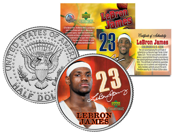 Lebron James Pre-Rookie Colorized JFK Half Dollar