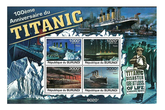 Burundi 2011 Titanic Souvenir Sheet #1010 MNH