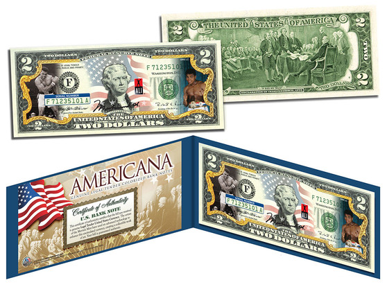 Muhammad Ali "Americana Series" Colorized $2 Bill