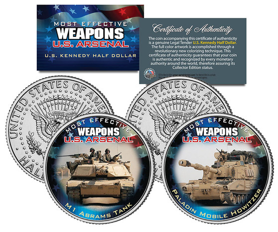 U.S. Weapons Arsenal - Tanks JFK Half Dollar 2 Coin Set