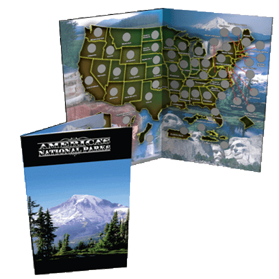 National Parks Large State Quarter Map 2010-2021