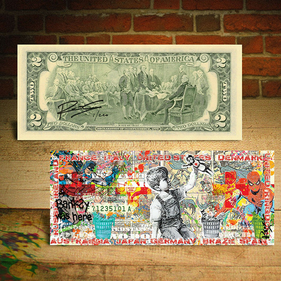 Frontline Heroes Banksy Game Changer World Regions Pop Art $2 Bill LTD of 220