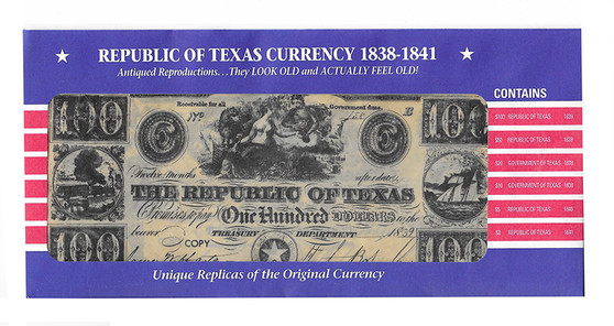 Republic of Texas Currency Reproductions 1838-1841