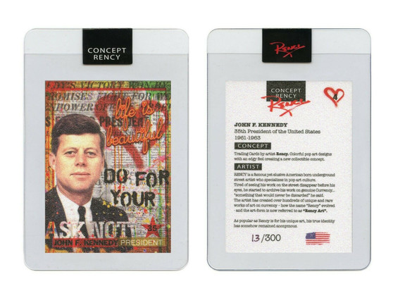 Rency Presidential Pop Art John F. Kennedy Diamond Dust Trading Card S/N of 300