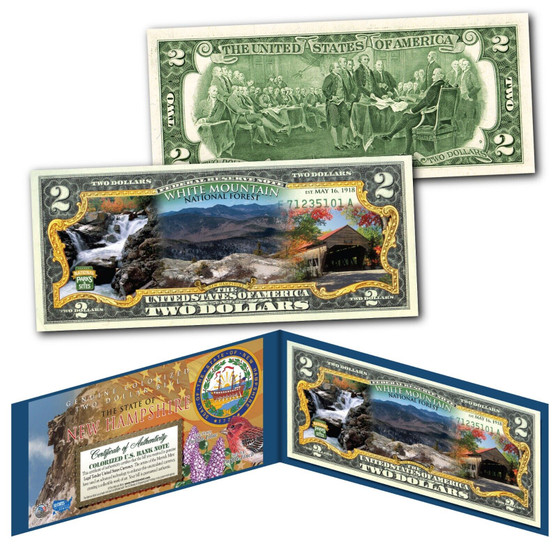 WHITE MOUNTAIN NATIONAL PARK New Hampshire Genuine Legal Tender $2 Bill